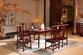 黑酸枝龙悟居1号餐桌+天龙八部餐椅
